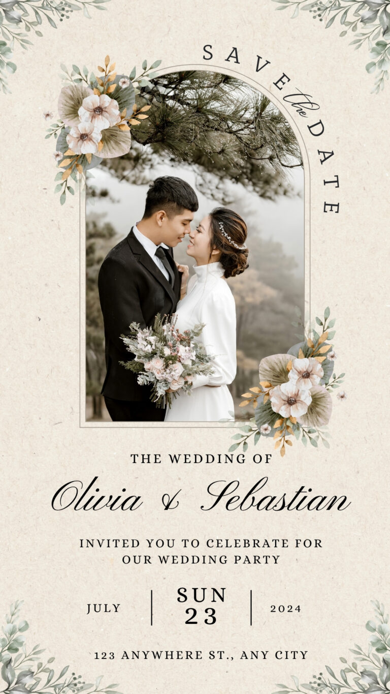 Floral Wedding Invitation Instagram Story
